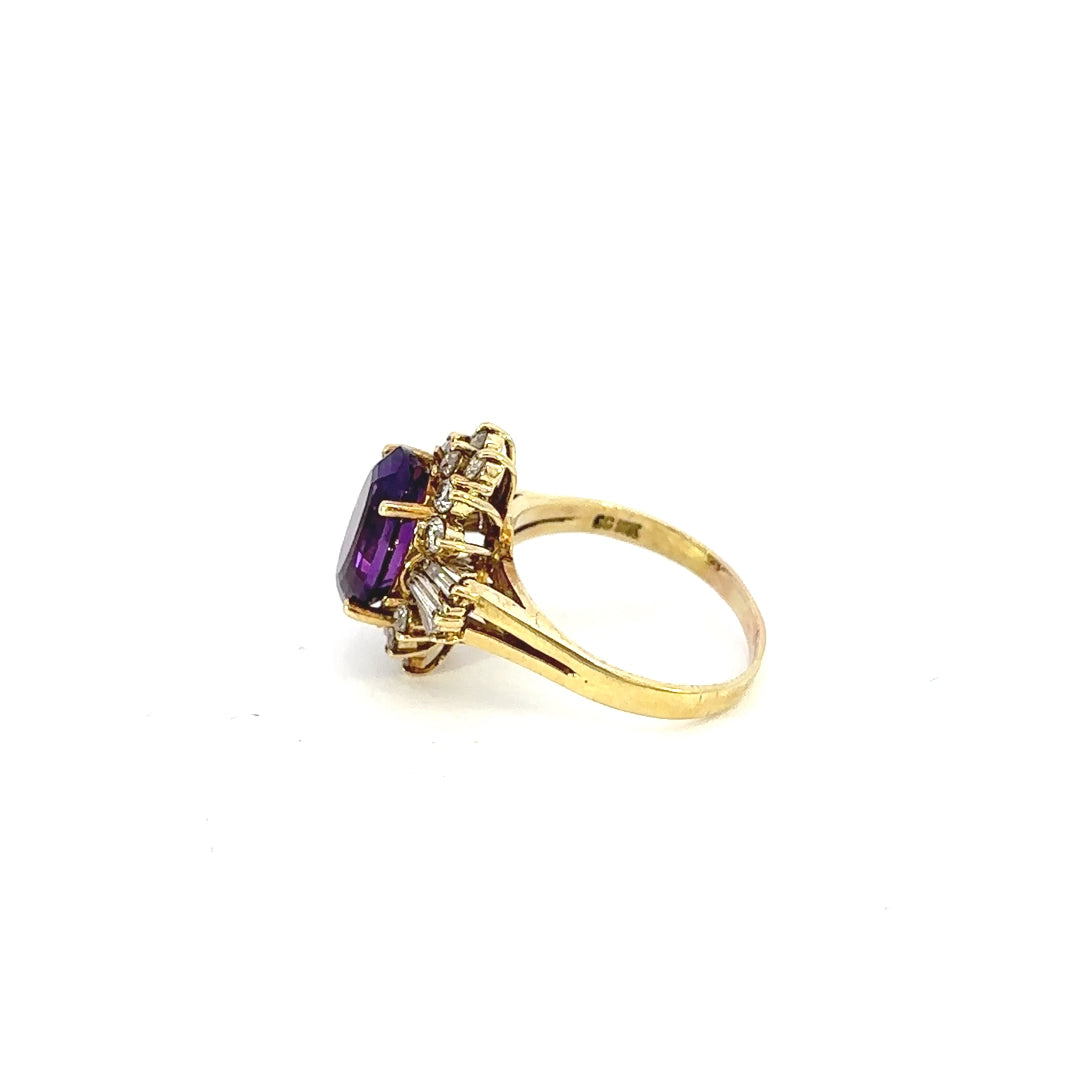 Amethyst & Diamond Fashion Ring