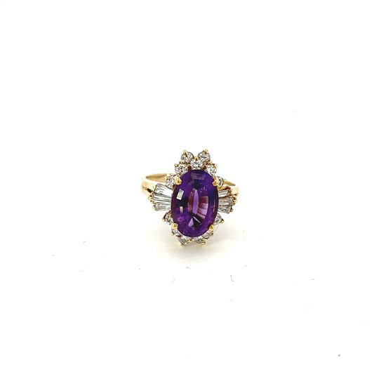 Amethyst & Diamond Fashion Ring