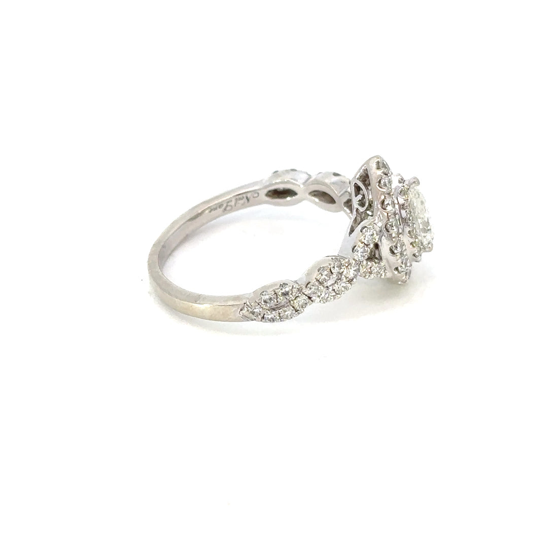 Pear Shaped Halo Style Engagement Ring