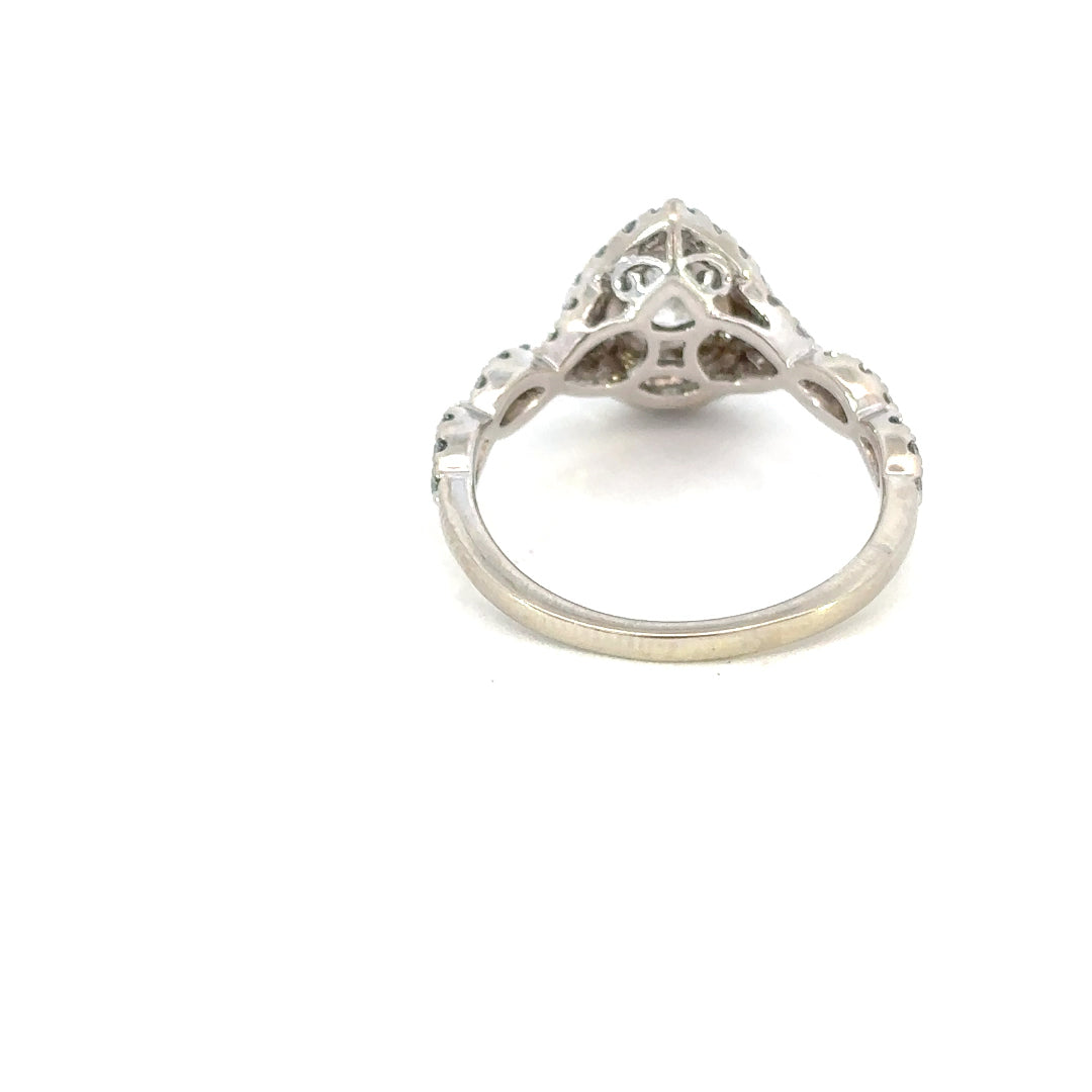 Pear Shaped Halo Style Engagement Ring