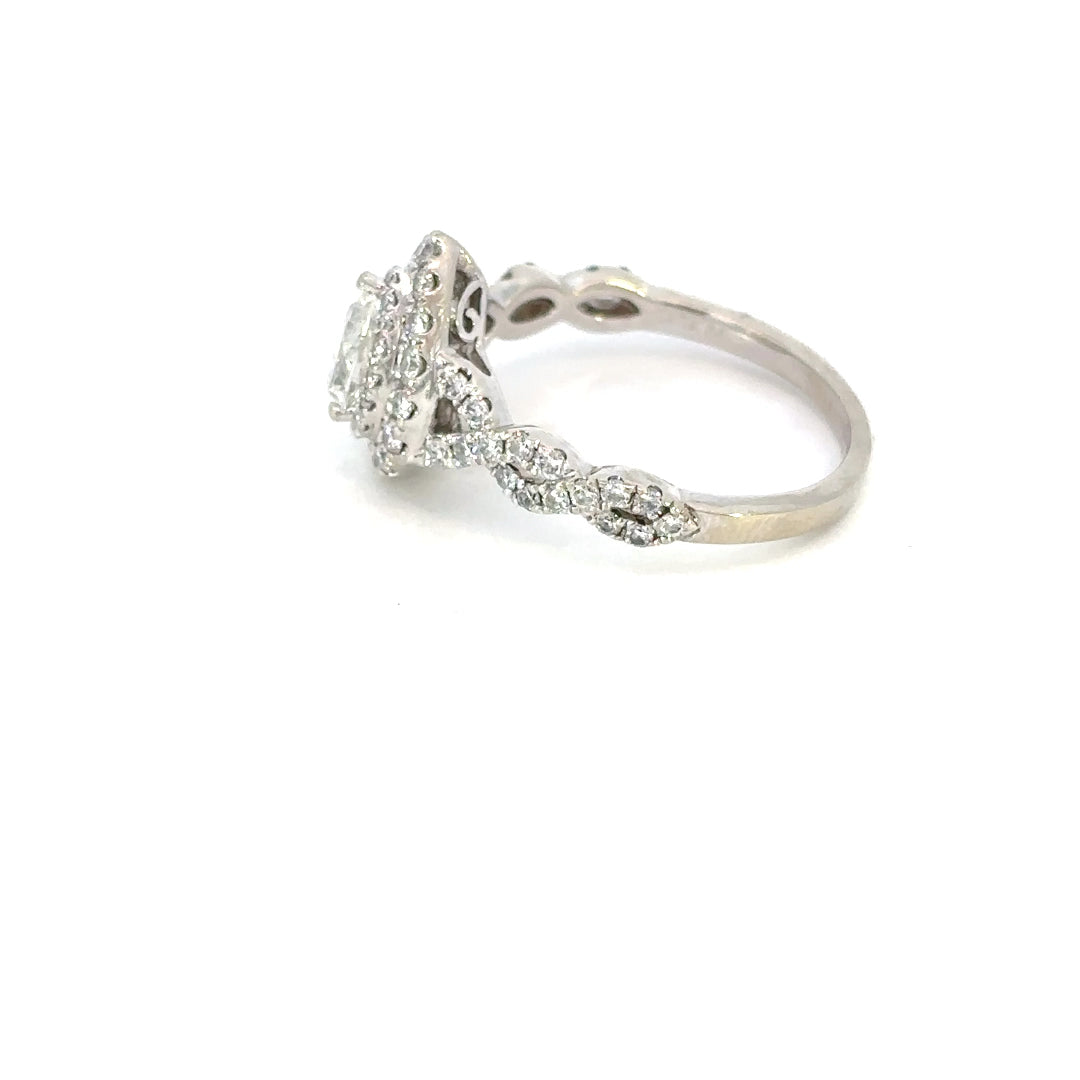 Pear Shaped Halo Style Engagement Ring