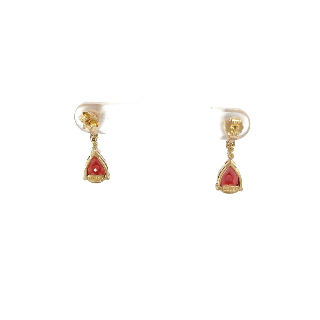 Almandine Garnet and Diamond Dangle Earrings