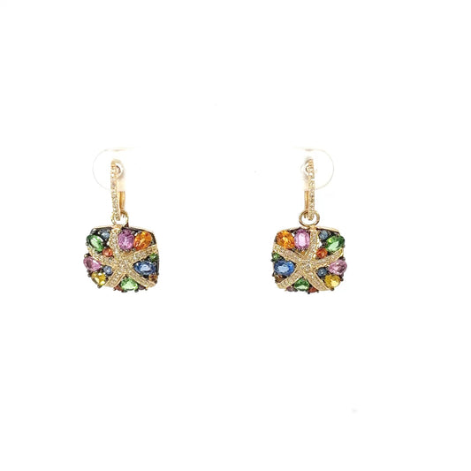 "Watercolors" EFFY Multi-Colored Sapphire and Diamond Earrings