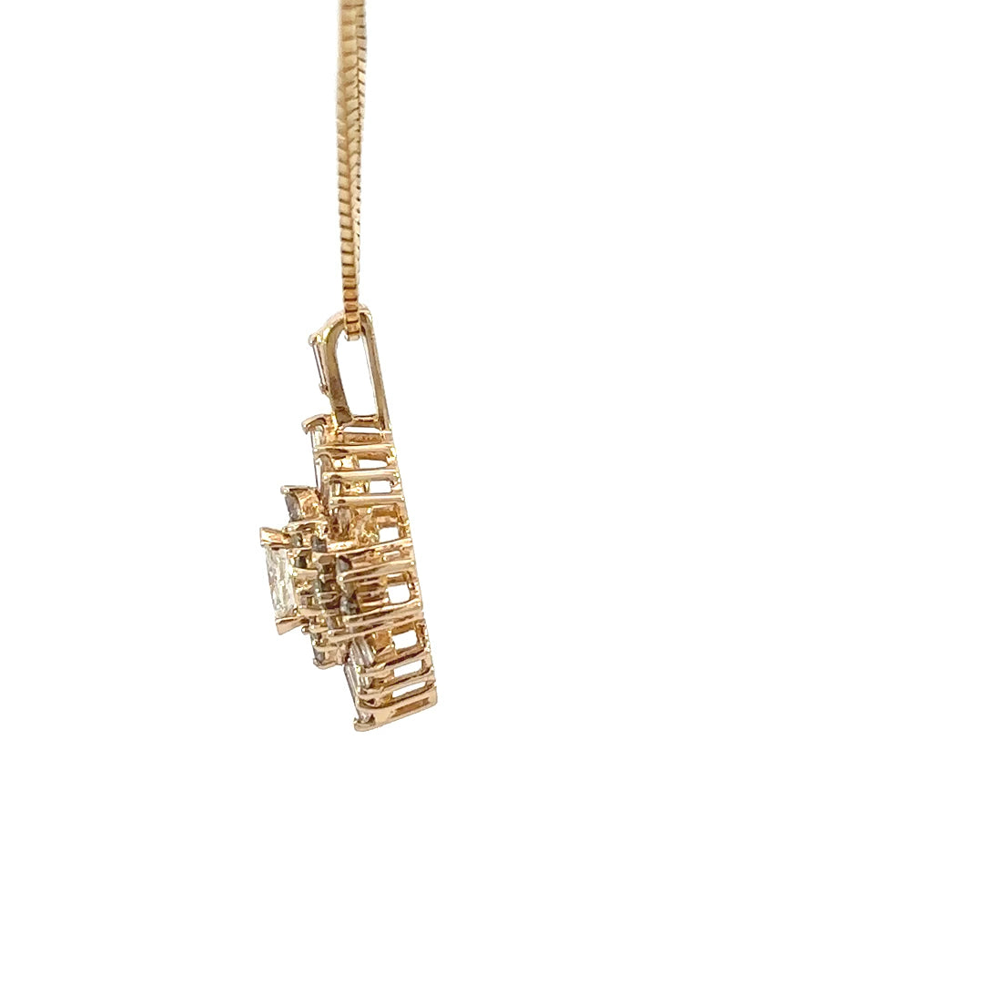 Diamond Ballerina Style Pendant Necklace