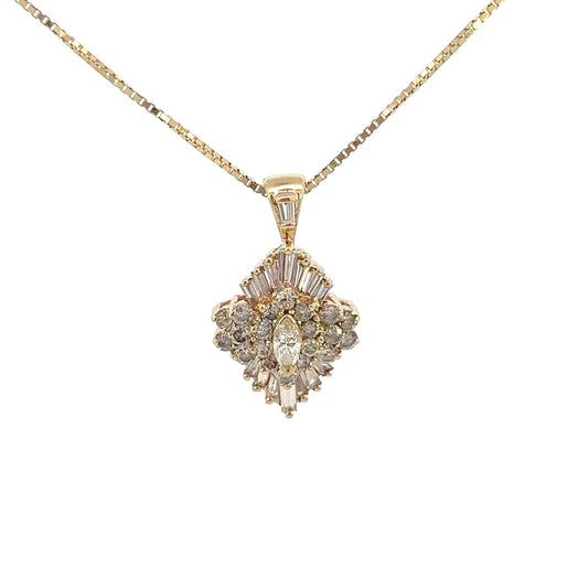 Diamond Ballerina Style Pendant Necklace