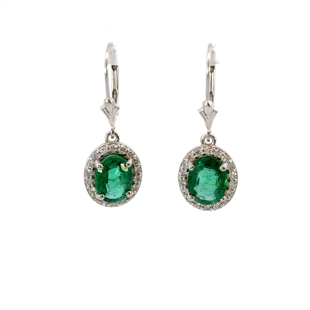 Lab Grown  Emerald Earrings