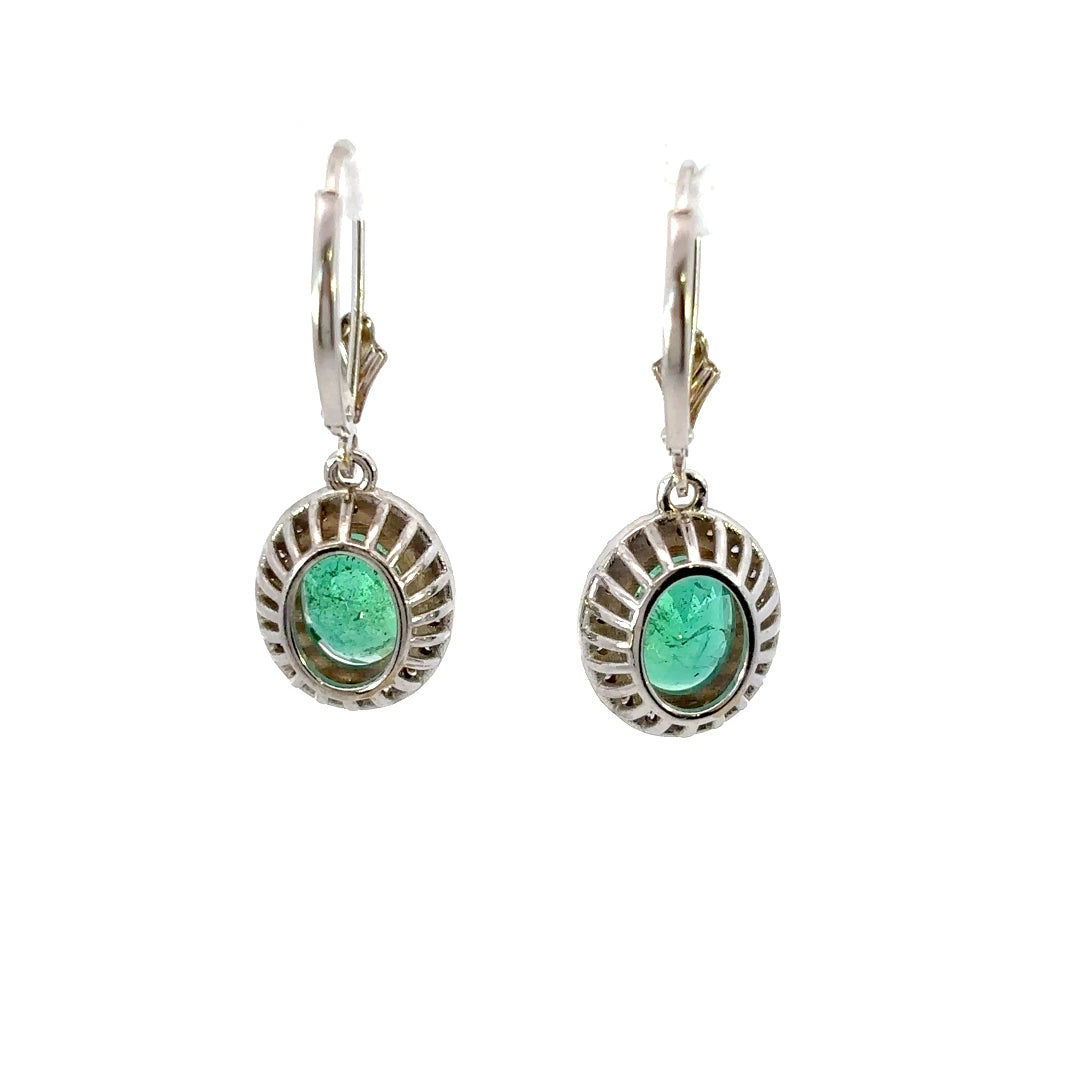 Lab Grown  Emerald Earrings