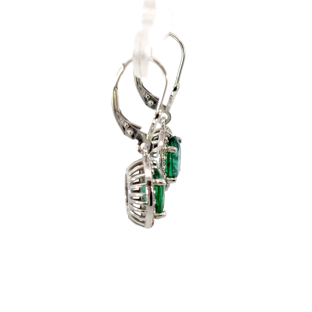 Lab Grown  Emerald Earrings