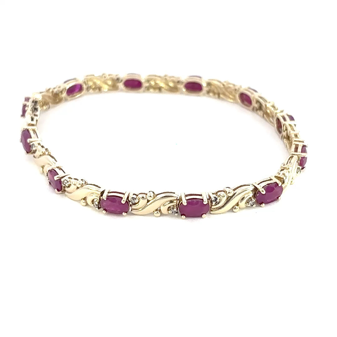 Wave Link Ruby Bracelet