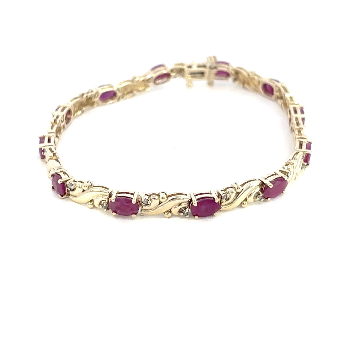 Wave Link Ruby Bracelet