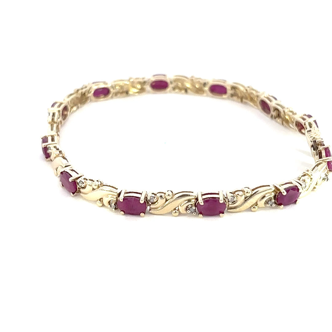 Wave Link Ruby Bracelet
