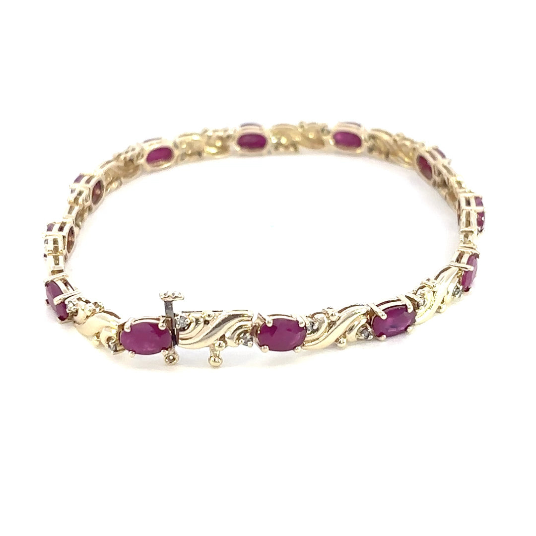 Wave Link Ruby Bracelet