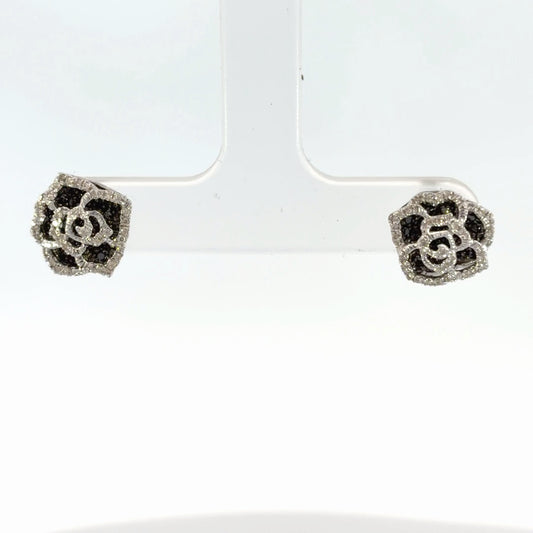Diamond Rose Earrings