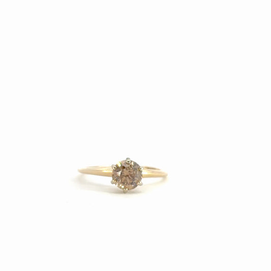 Champagne Diamond Solitaire Ring