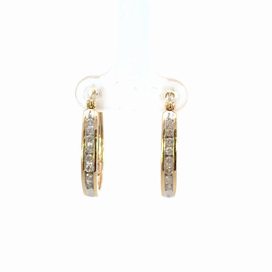 Diamond Hooped Earrings