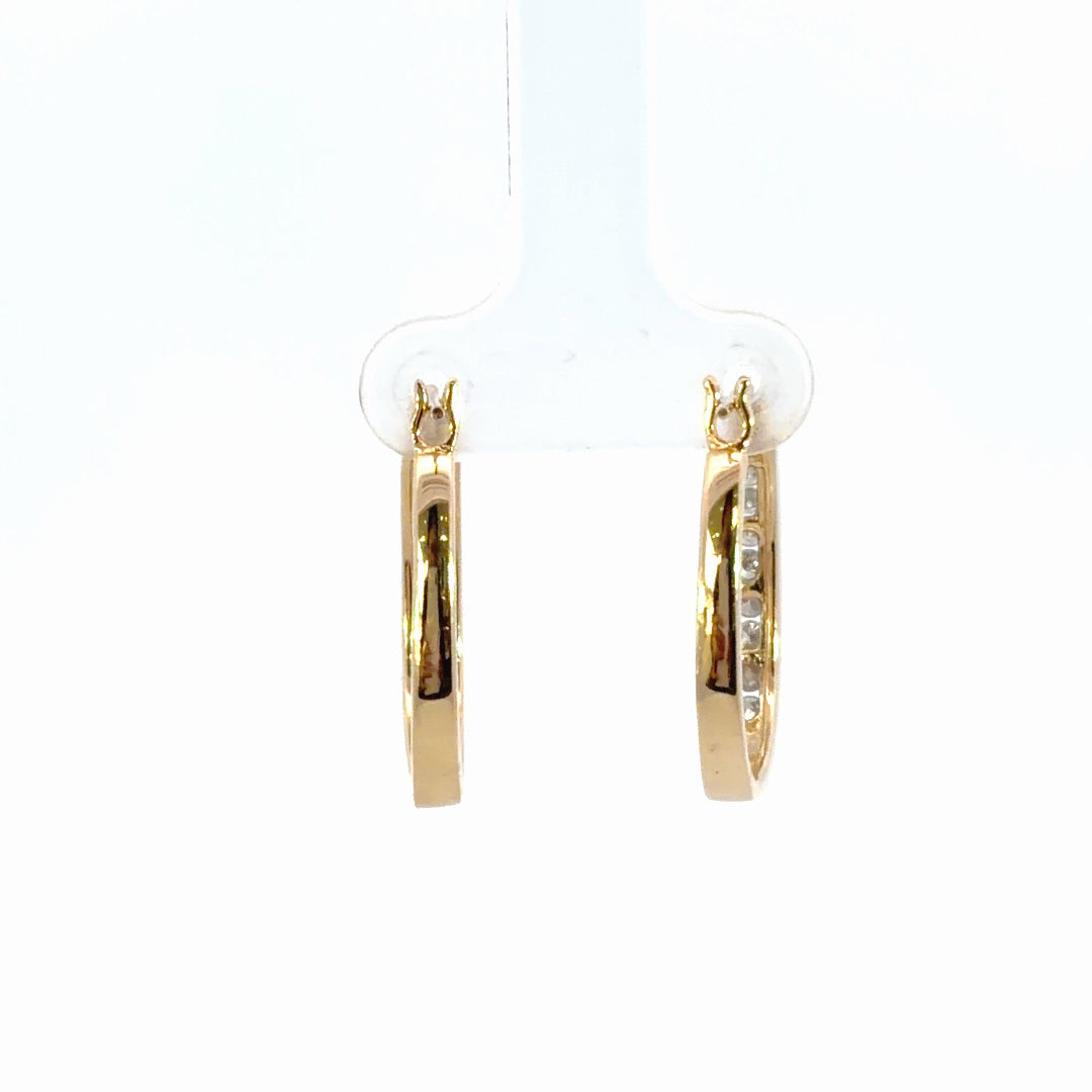 Diamond Hooped Earrings