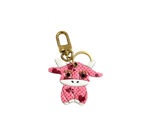 LV Pink Heart Cow Keychain