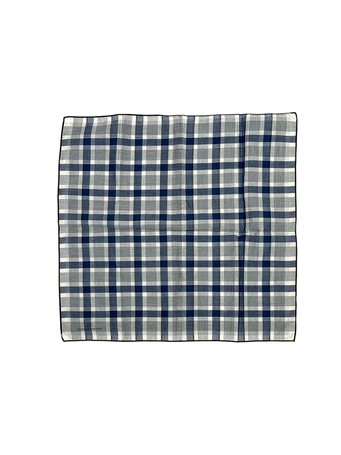 Blue and White Plaid Handkerchief
