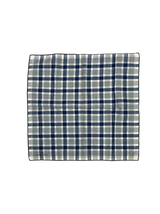 Blue and White Plaid Handkerchief
