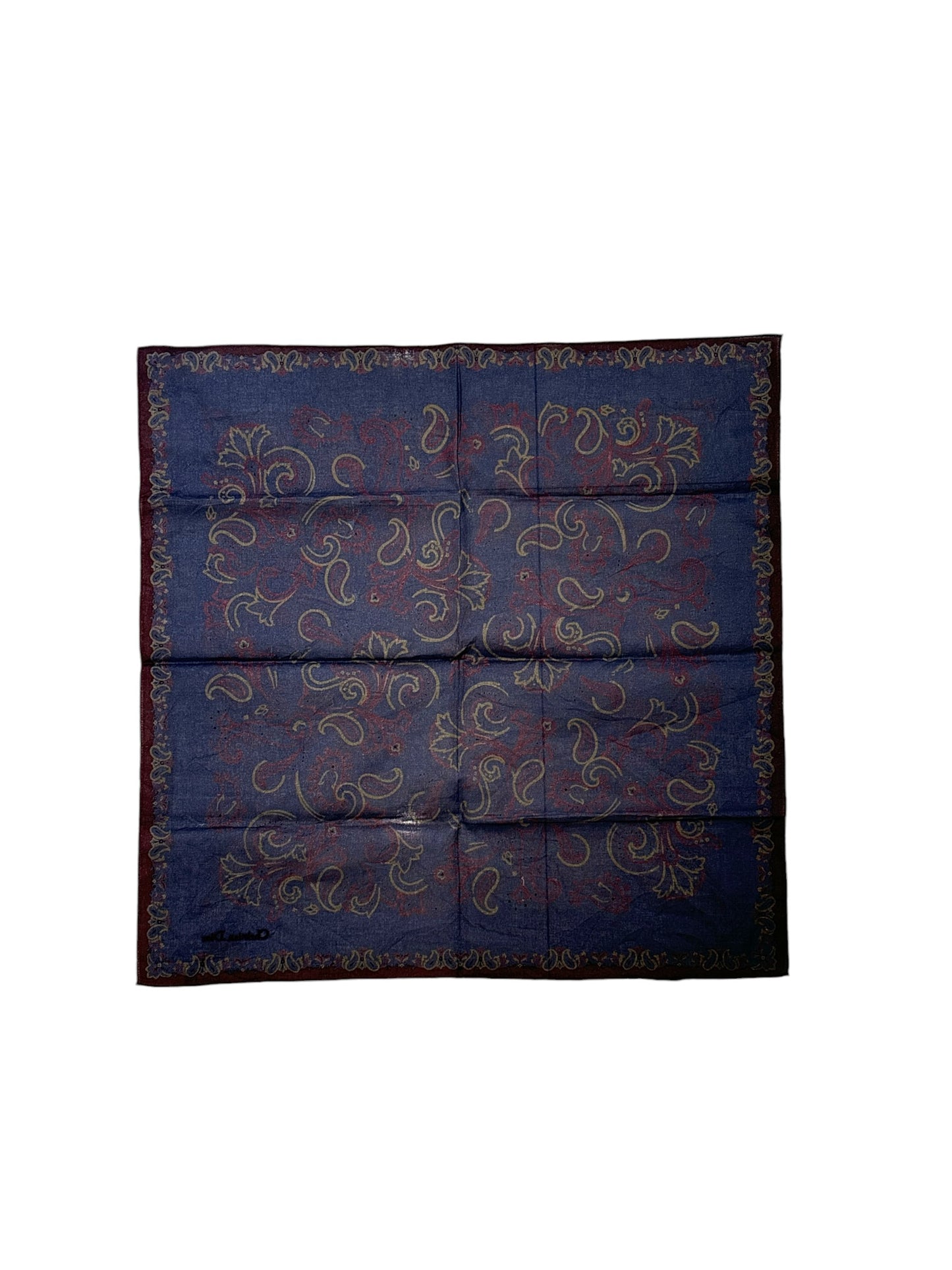 Blue Burgundy Paisley Handkerchief