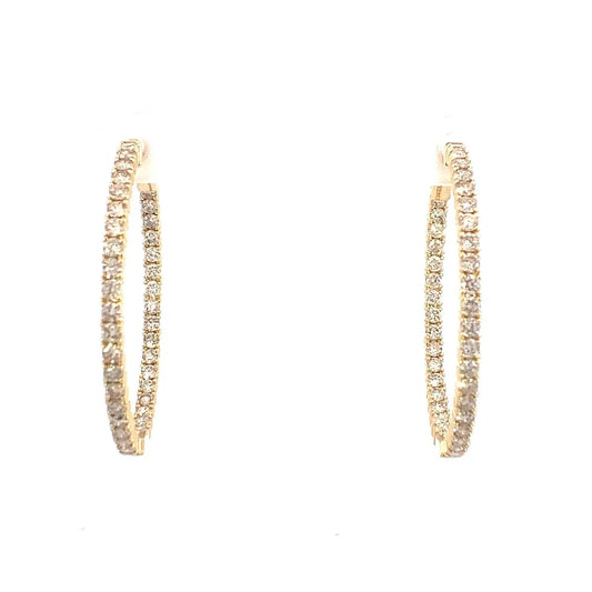 Gold Diamond Infinity Hoop Earrings