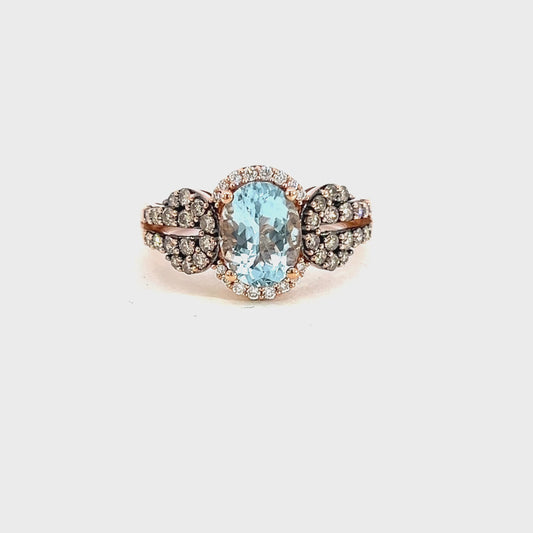 Rose Gold Aquamarine Ring