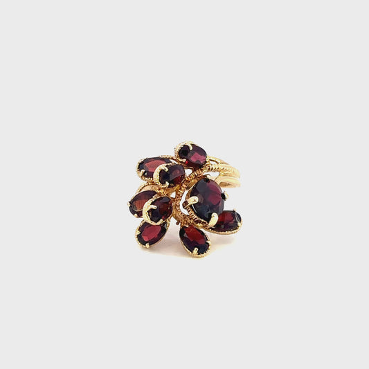 Garnet Cluster Ring