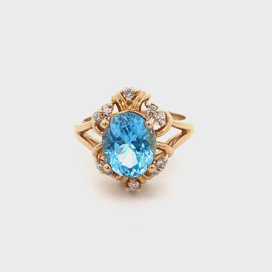 Blue Topaz Statement Ring