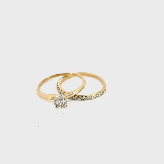 Yellow Gold Wedding  Ring Set