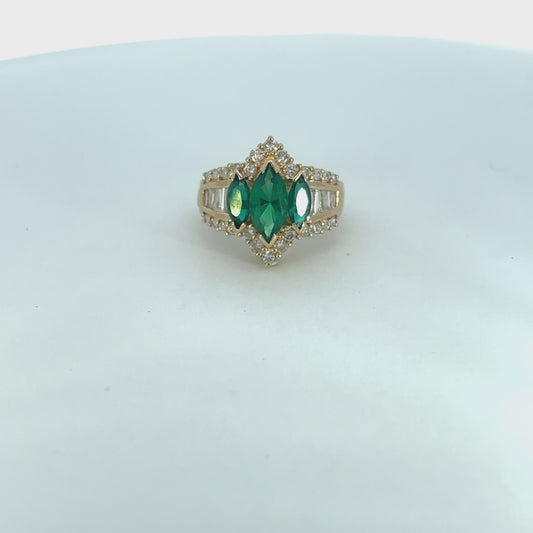 Lab Emerald Ladies Ring