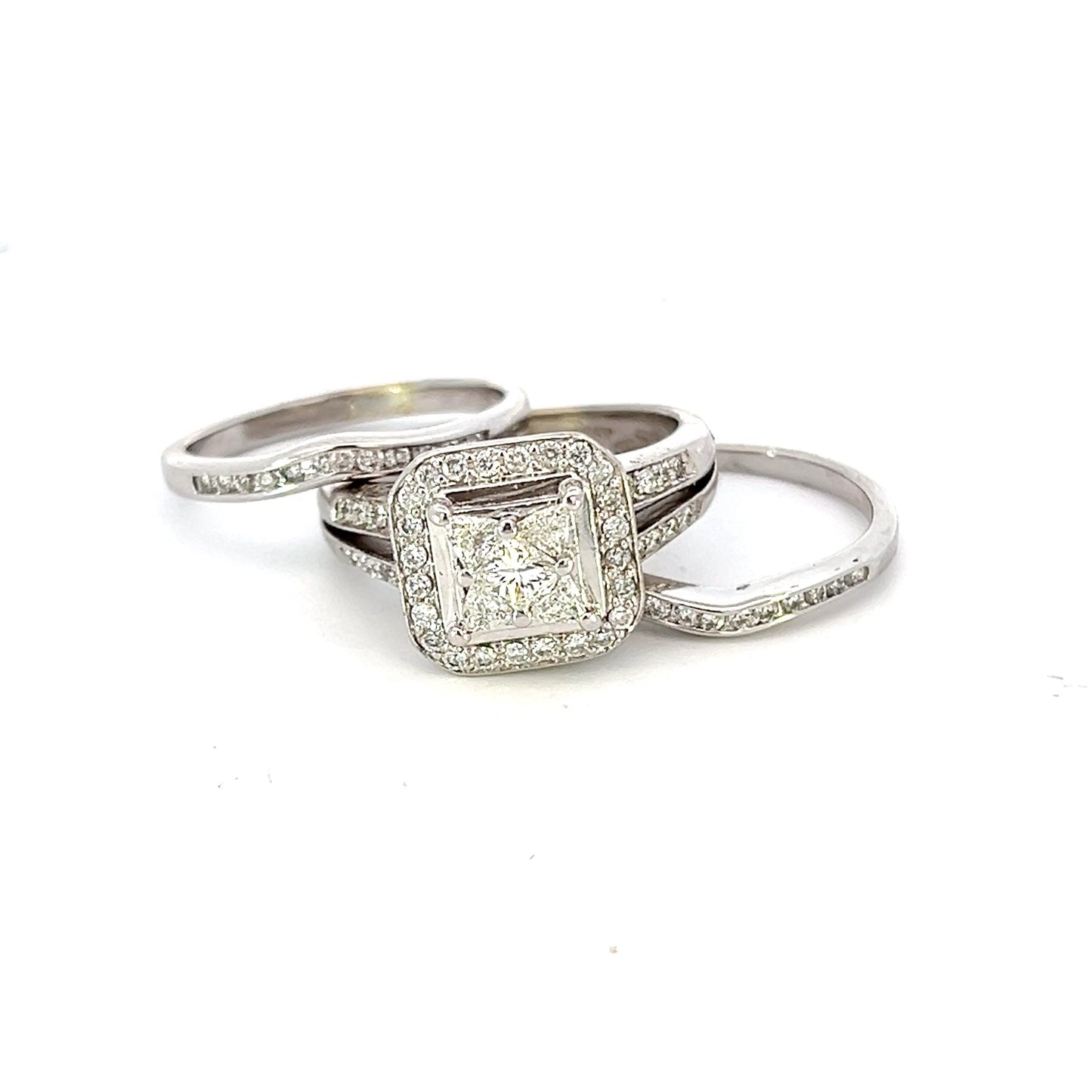 Diamond Three Piece Wedding Set