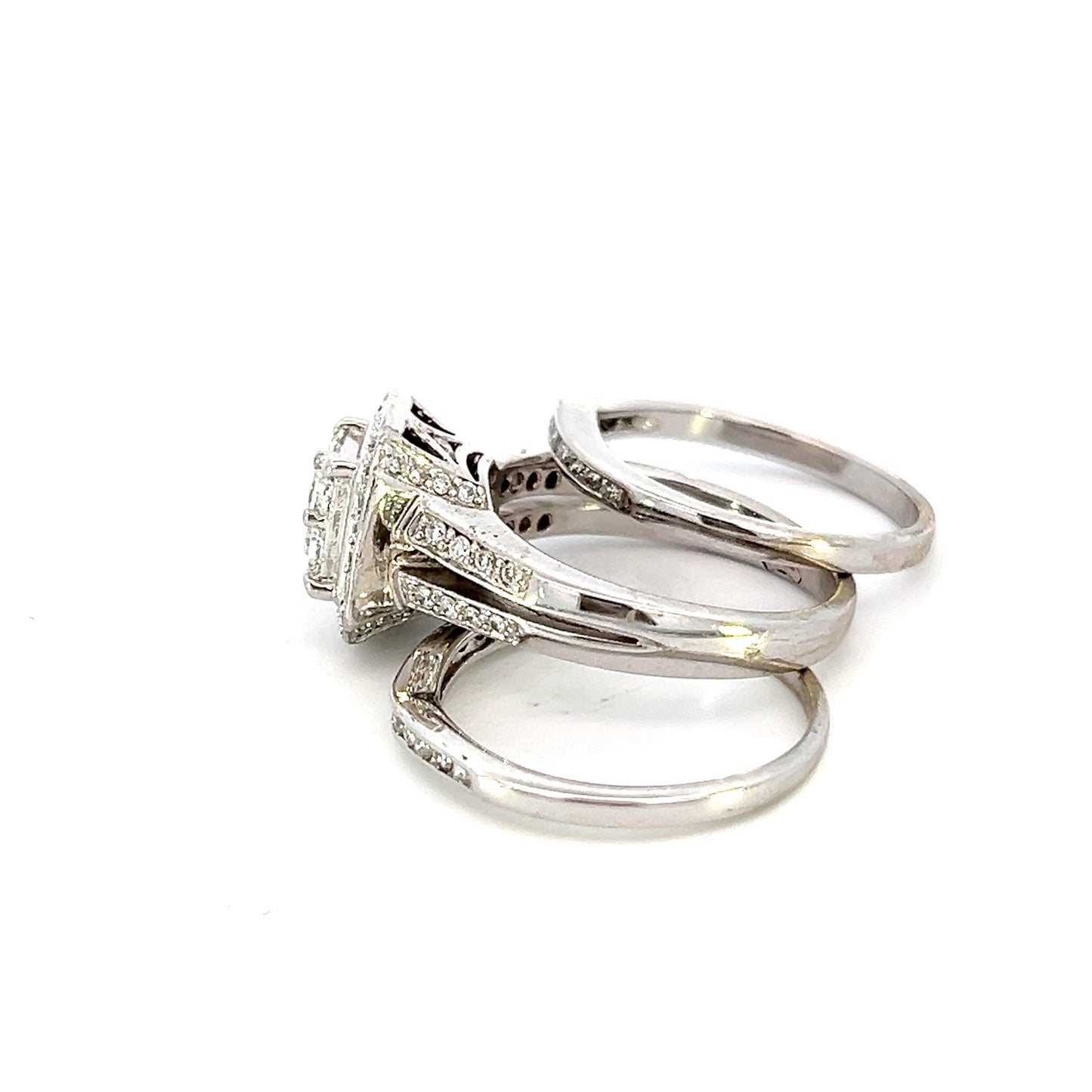 Diamond Three Piece Wedding Set