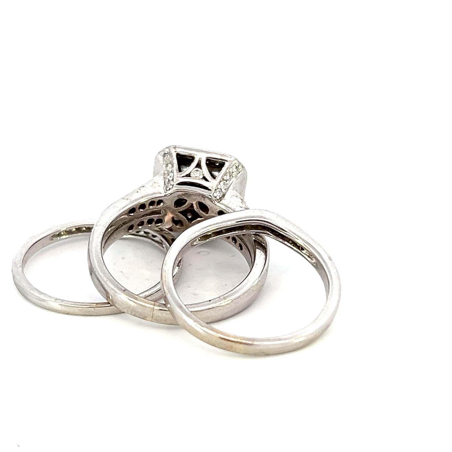 Diamond Three Piece Wedding Set