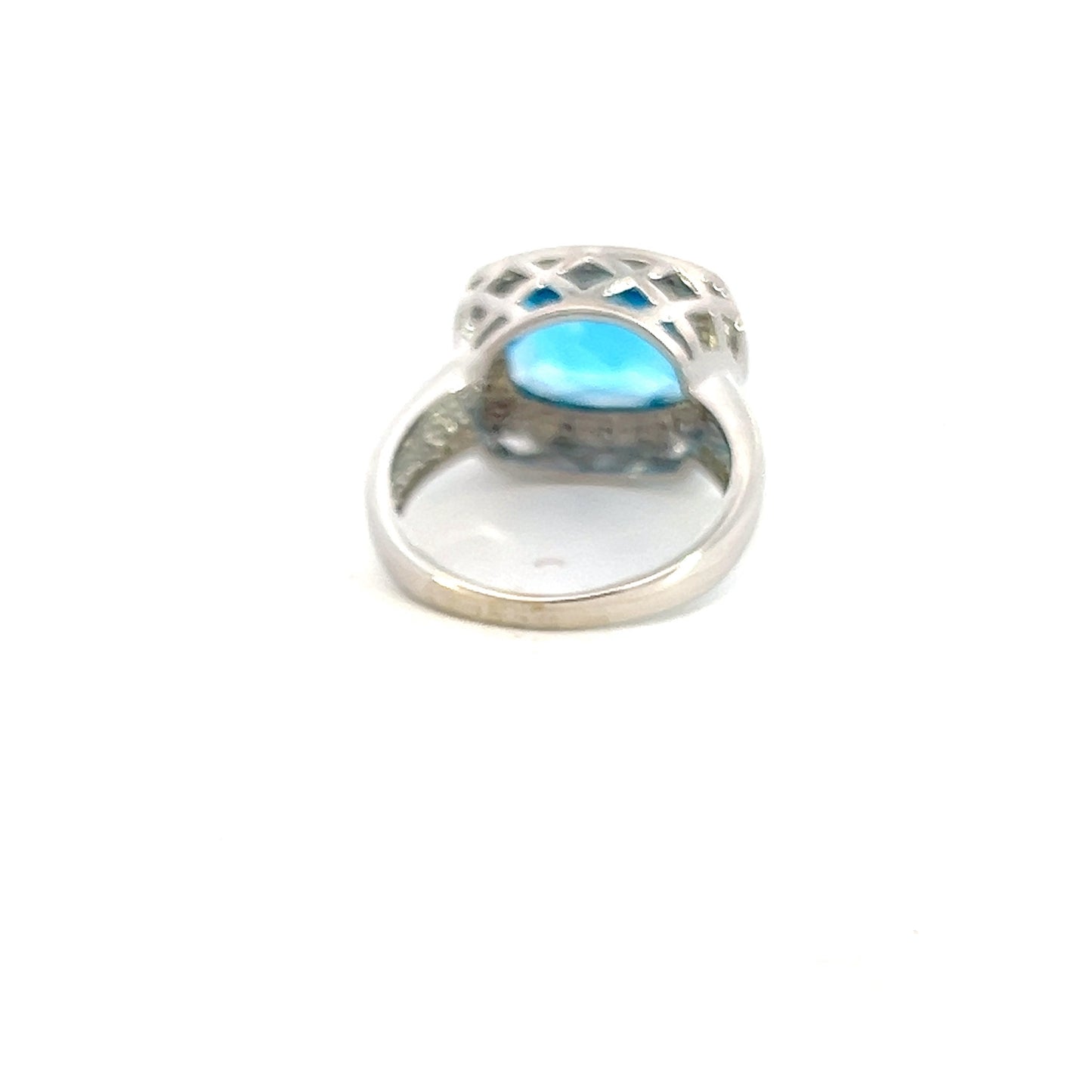 Blue Topaz & Diamond Gold Ring