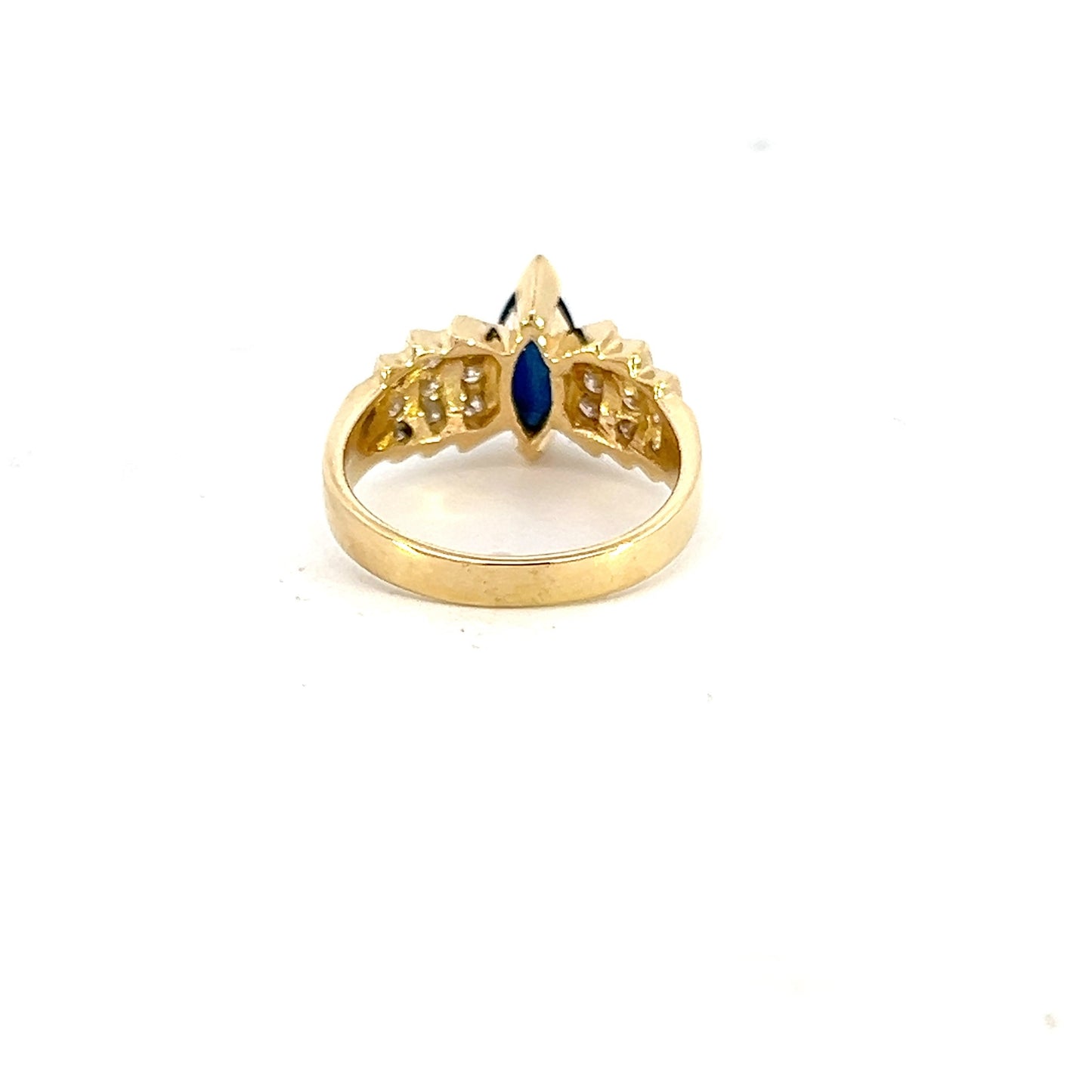 Gold Diamond and Blue Sapphire Ring