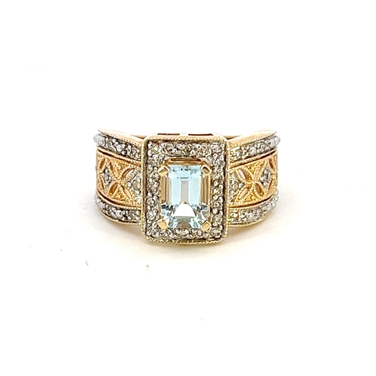 Gold Topaz & Diamond Ring