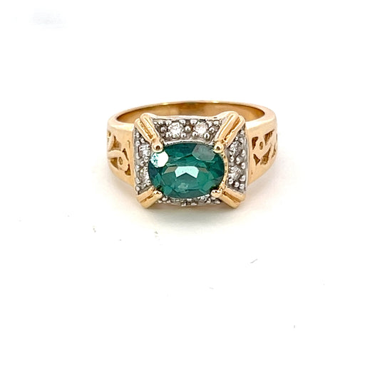 Topaz and Diamond Fashion Ring