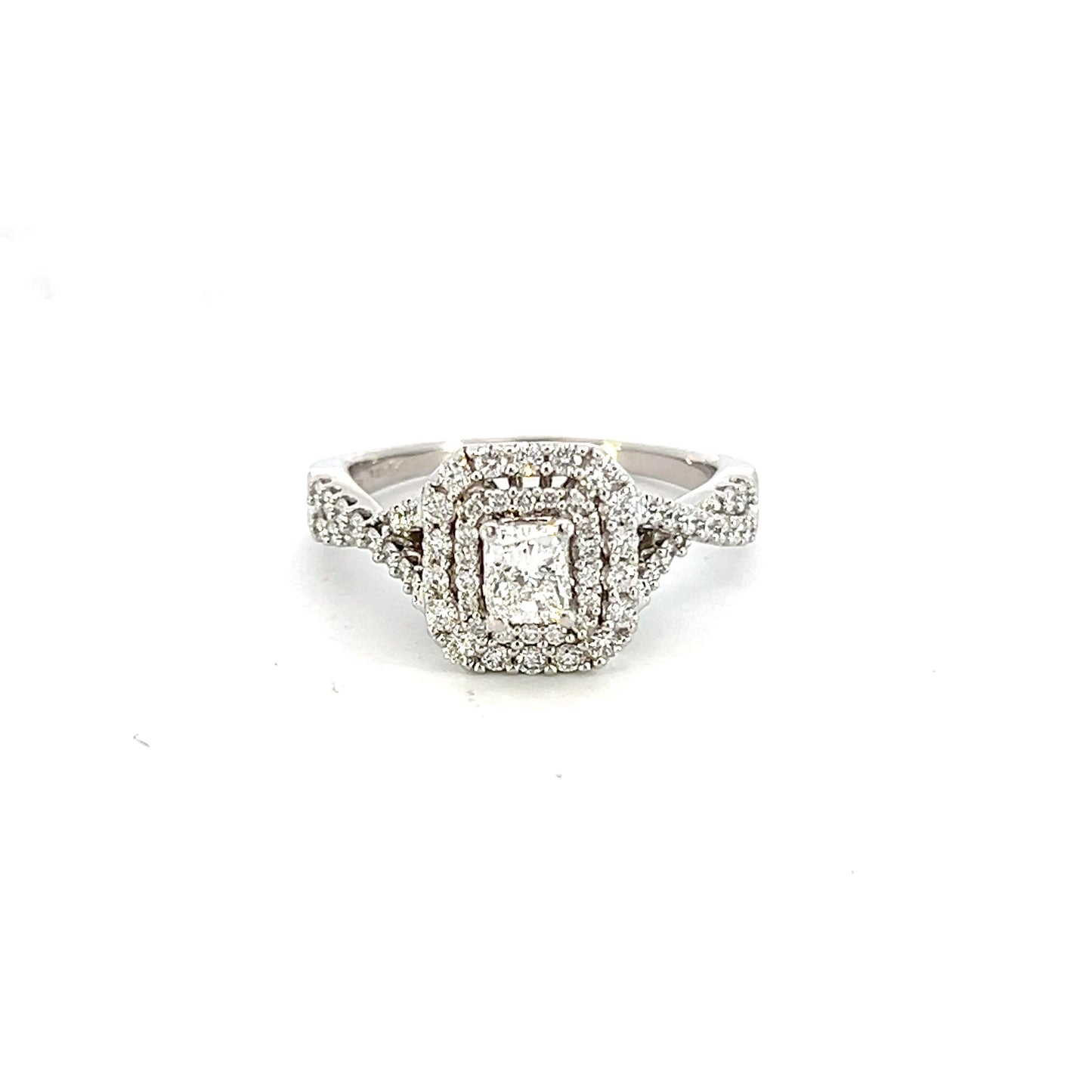 White Gold Diamond Halo Style Ring