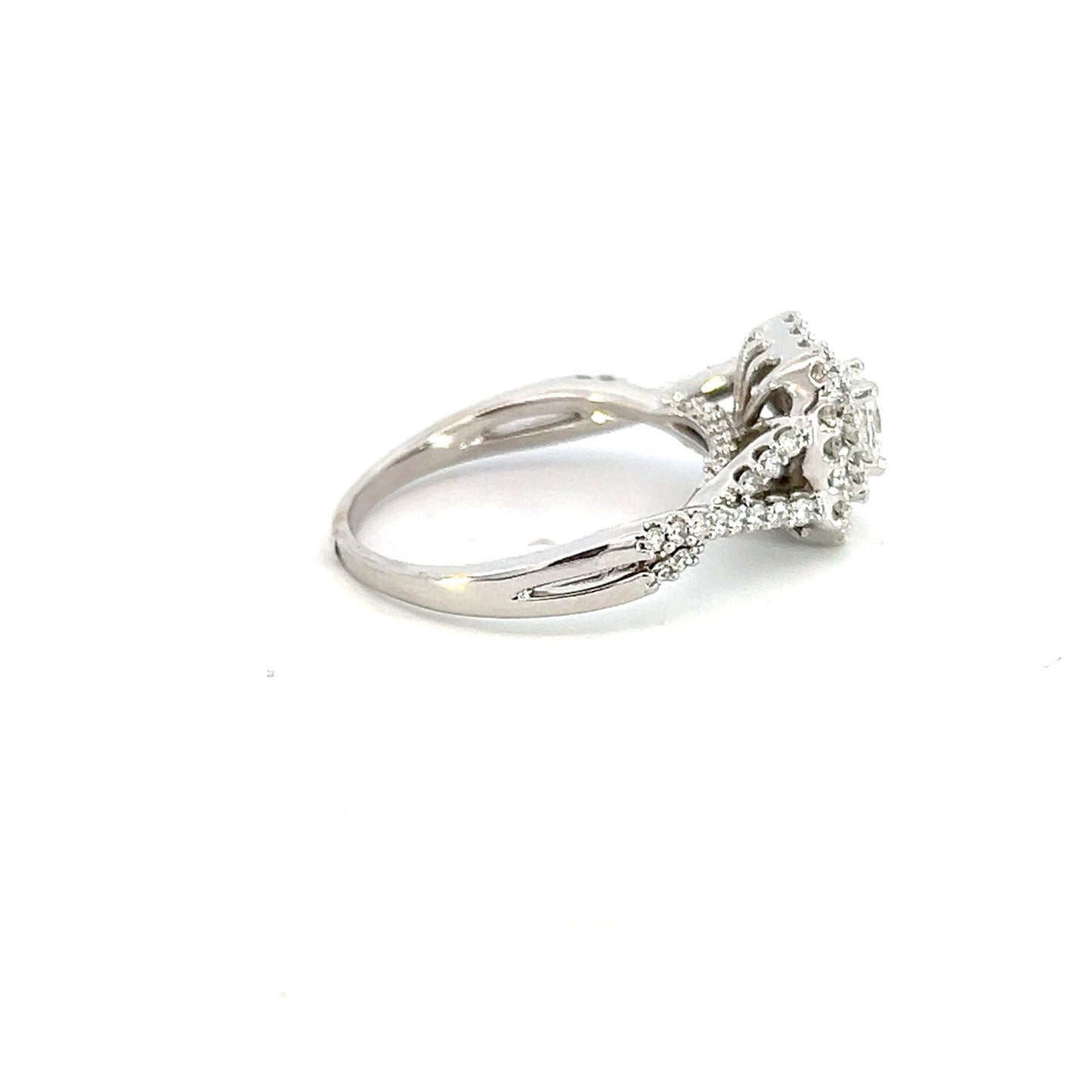 White Gold Diamond Halo Style Ring