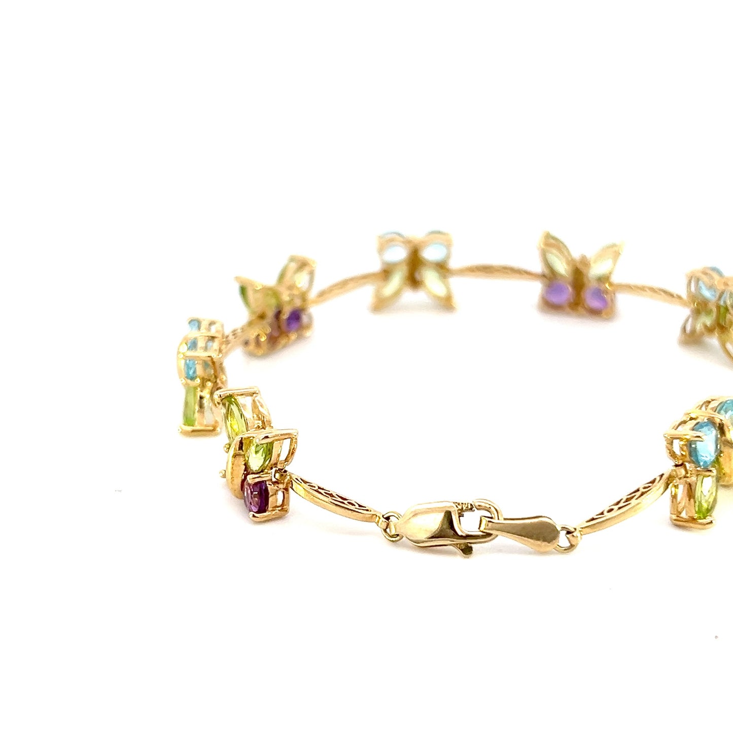 Multi-Stone Gold Butterfly Bracelet