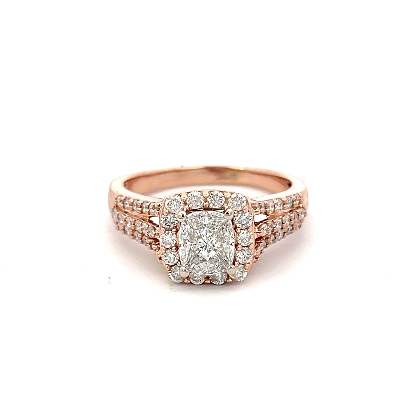 Rose Gold Halo Style Engagement Ring