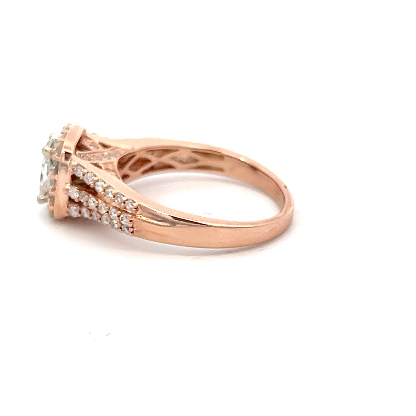 Rose Gold Halo Style Engagement Ring