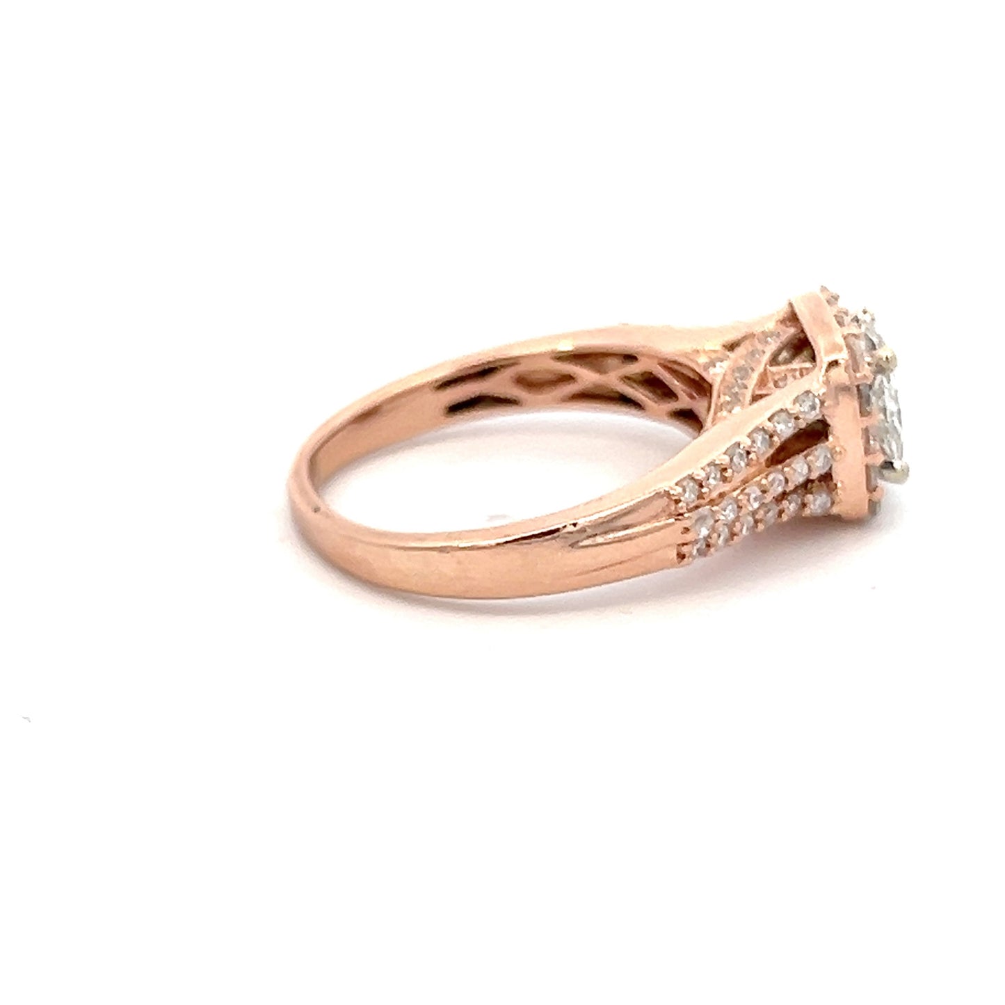 Rose Gold Halo Style Engagement Ring